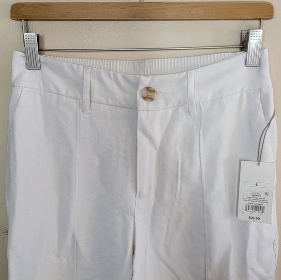 NWT A New Day | Cream Cropped Cuffed Slim Ankle Pants Size 6 - Picture 2 of 6
